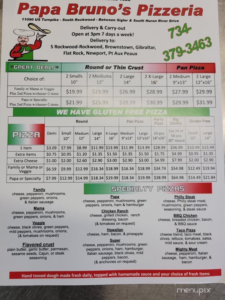 Papa Bruno's Pizzeria - South Rockwood, MI