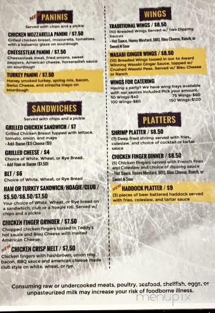 Teddy's Tavern - Stroudsburg, PA menu_pic