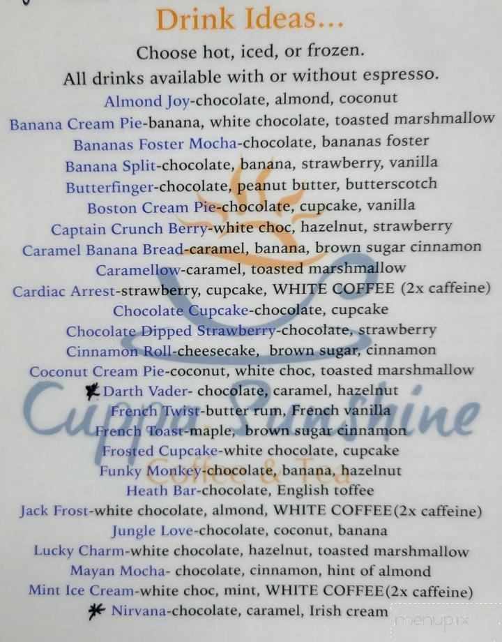 Cuppa Sunshine Coffee and Tea - Dickson, TN menu_pic
