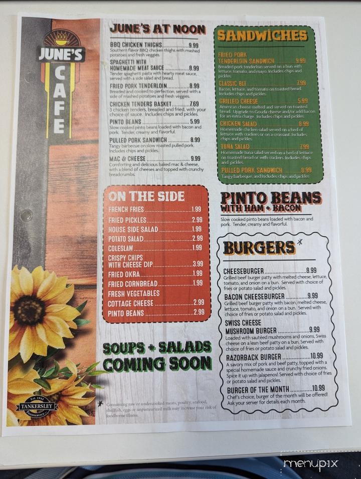 June's Cafe - Clinton, AR menu_pic