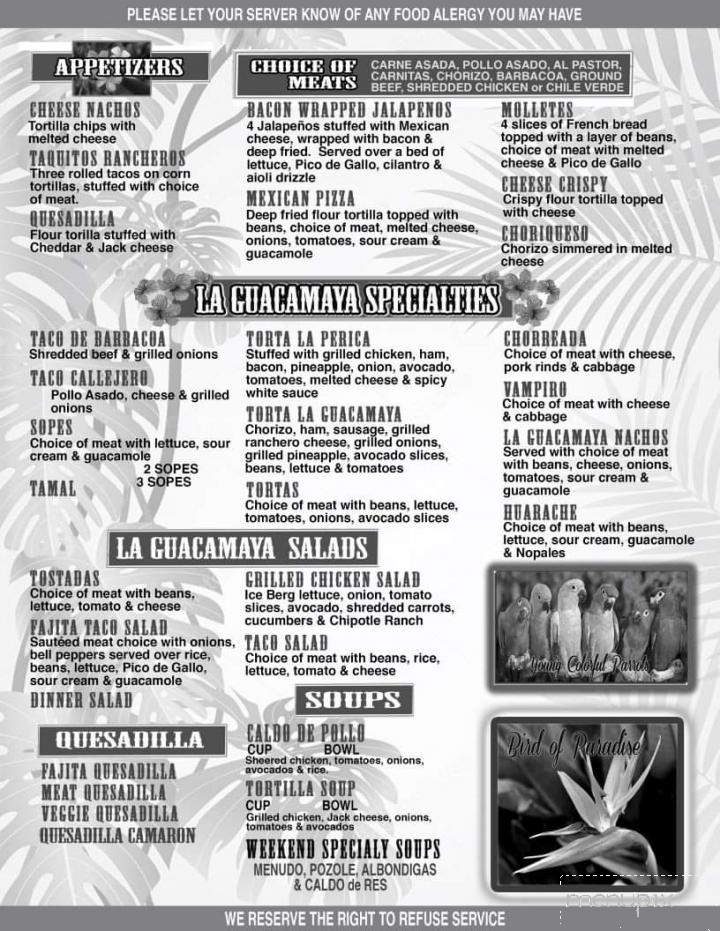 Taqueria La Guacamaya - Grants Pass, OR menu_pic