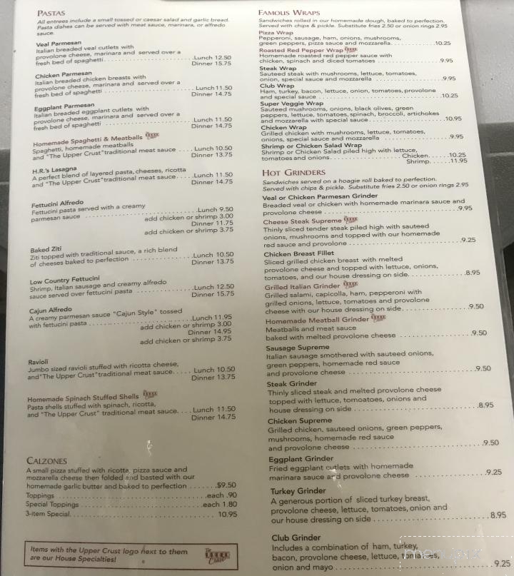 The Upper Crust - Okatie, SC menu_pic