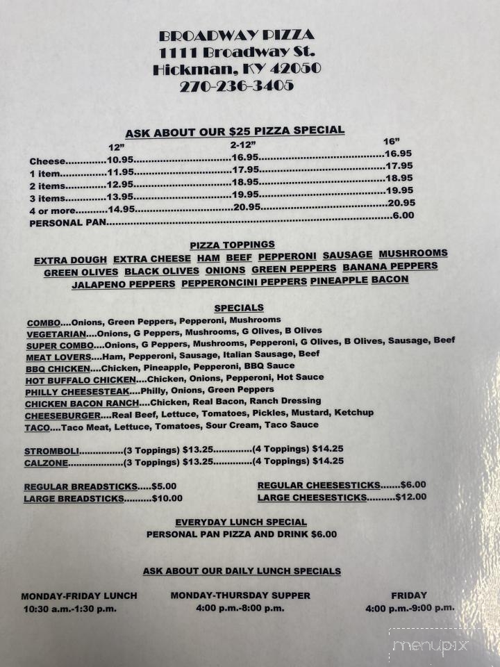 Broadway Pizza - Hickman, KY menu_pic
