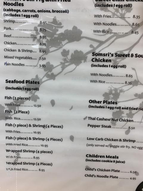 Somsri's International Restaurant - Vernon, FL menu_pic