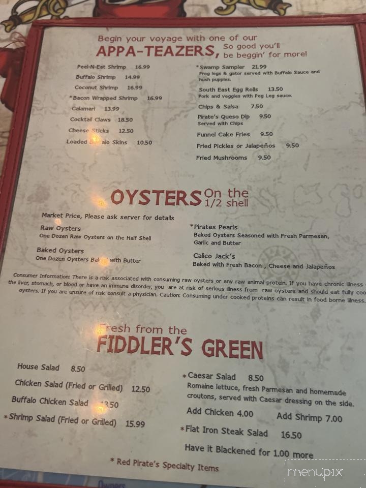 Red Pirate Family Grill - Eastpoint, FL menu_pic