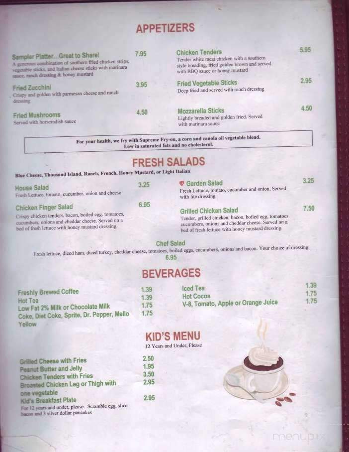 Golden Girls Restaurant - Clinton, TN menu_pic