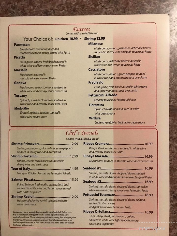 Duran's Italian Restaurant - Centerville, TX menu_pic