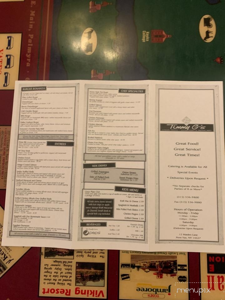 Timmy G's - Penn Yan, NY menu_pic