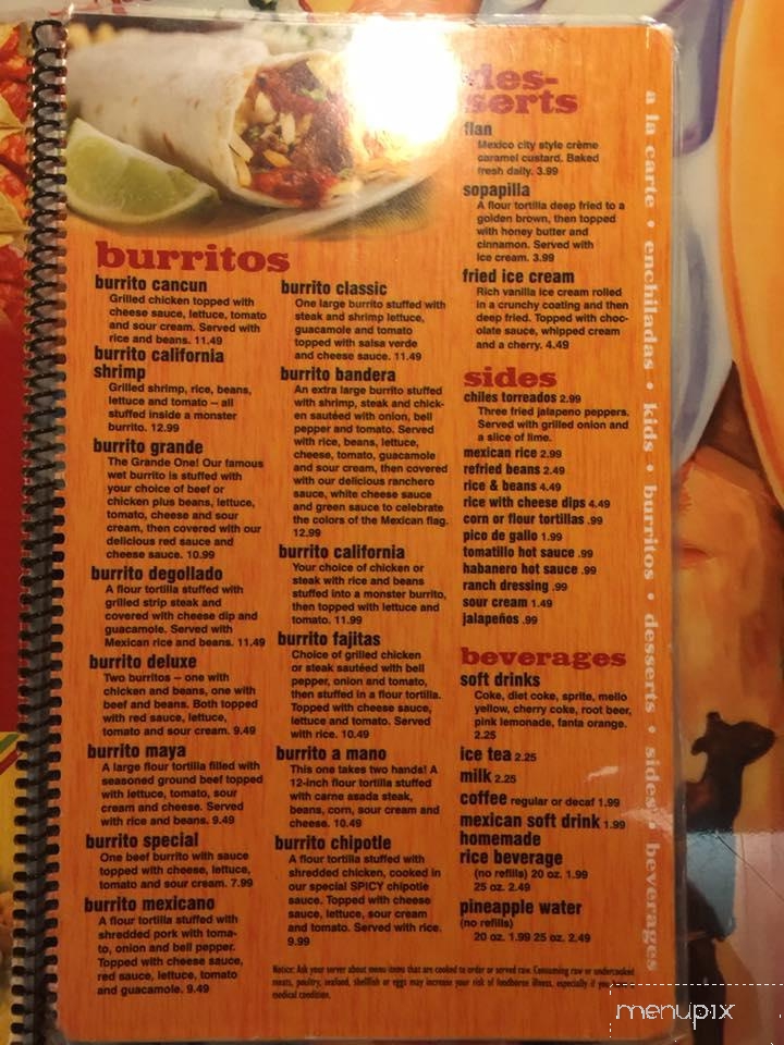 Cancun Mexican Restaurant & Cantina - Fenton, MI menu_pic