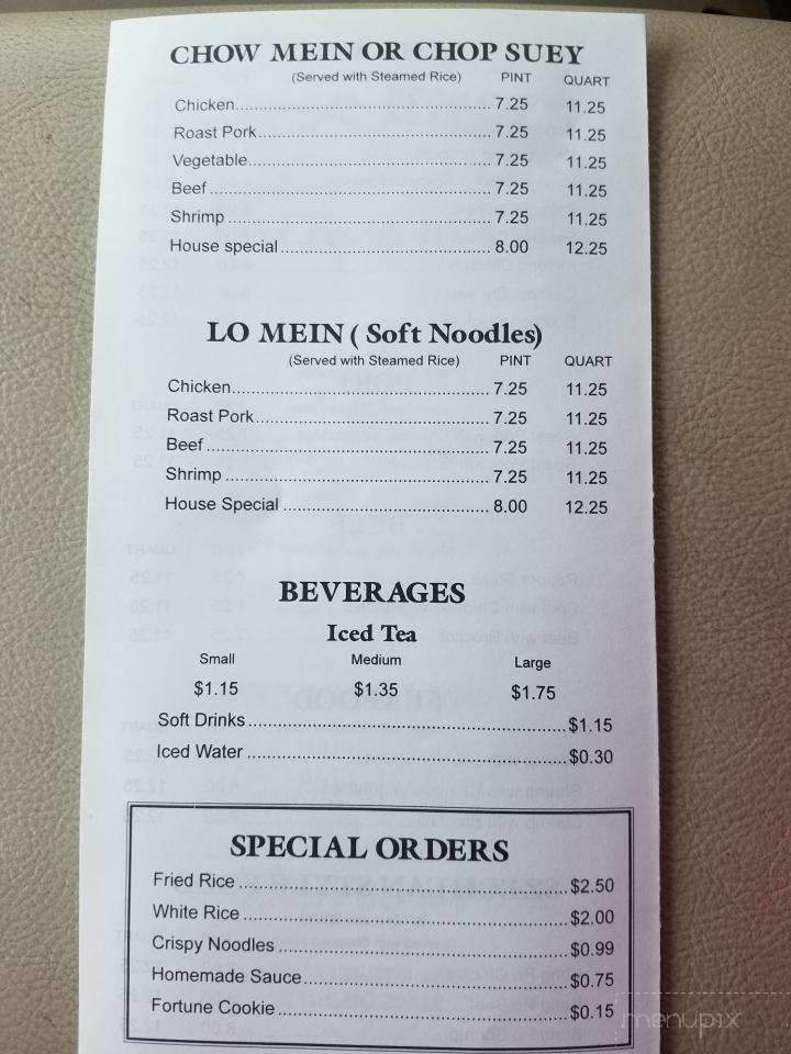 Chinese Kitchen - York, SC menu_pic