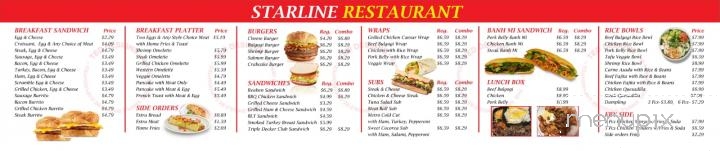 Starline Restaurant - Springfield, VA menu_pic