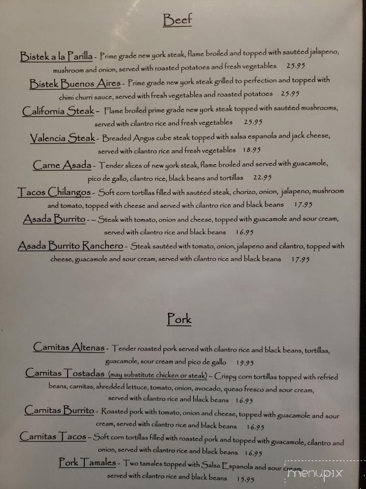 Cascada - Placerville, CA menu_pic