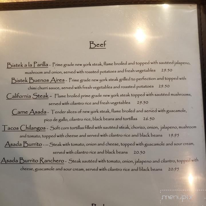 Cascada - Placerville, CA menu_pic