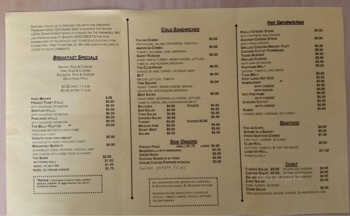 Evan's Deli - Bethany, CT menu_pic