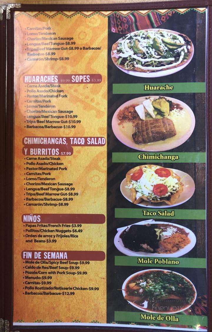 Las Fuentes Mexican Restaurant - Knoxville, TN menu_pic