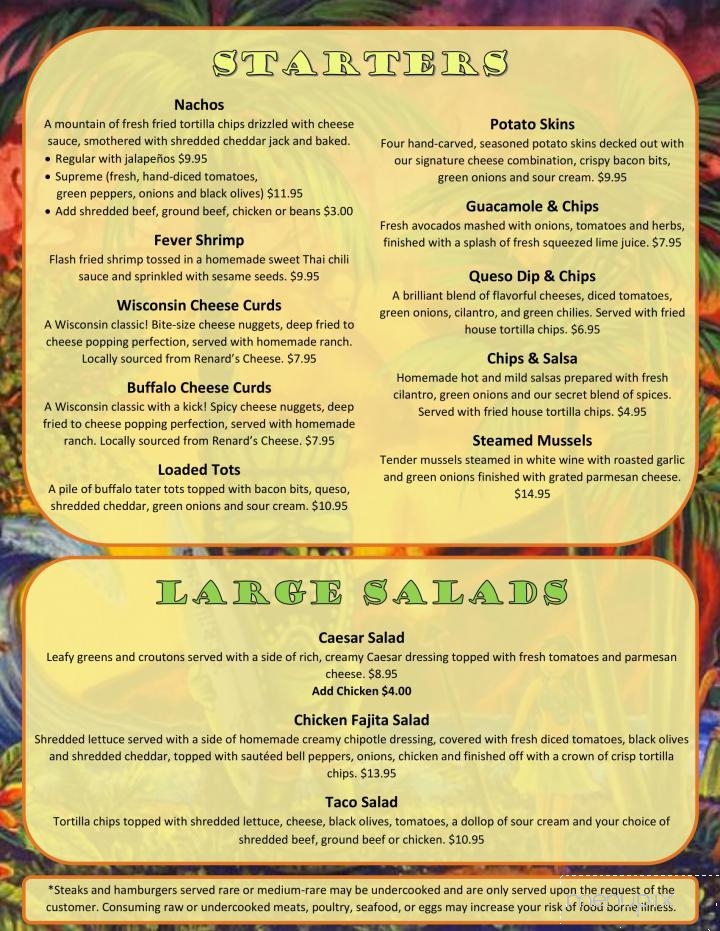 Island Fever Rum Bar & Grill - Jacksonport, WI menu_pic