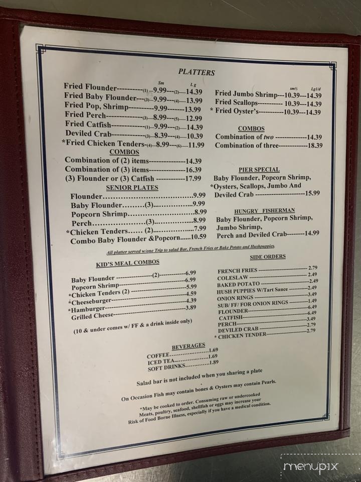 Pier - Marshville, NC menu_pic