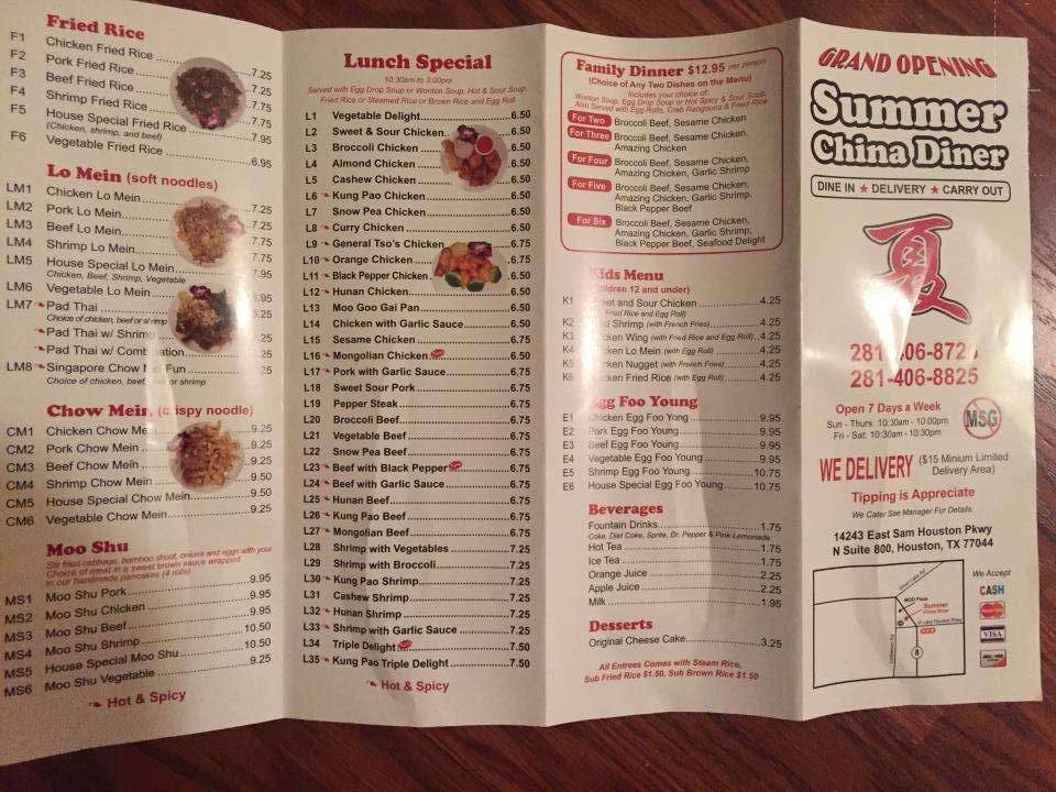 Summer China Diner - Houston, TX