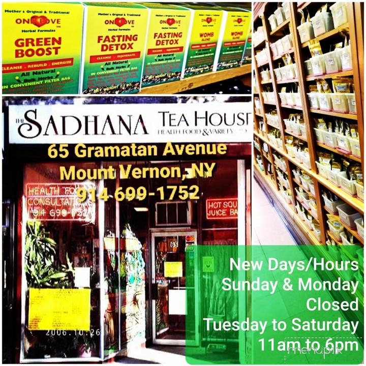 Sadhana Tea House - Mount Vernon, NY menu_pic