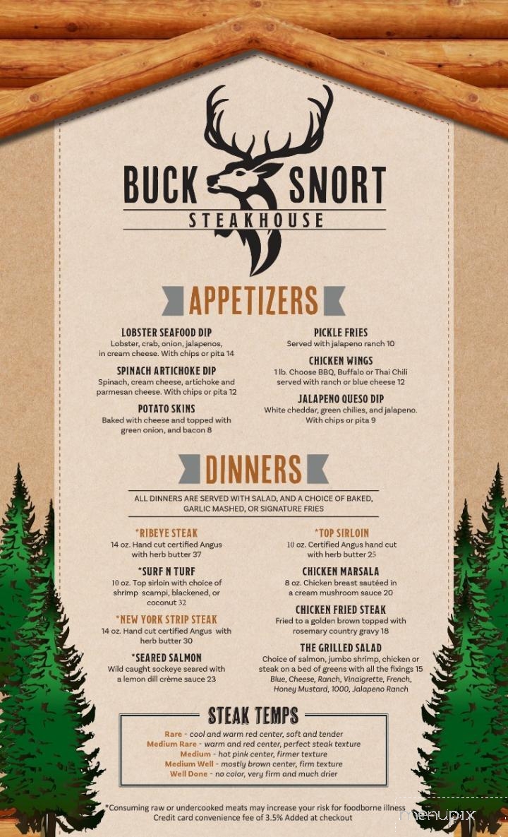 Buck Snort - Missoula, MT menu_pic