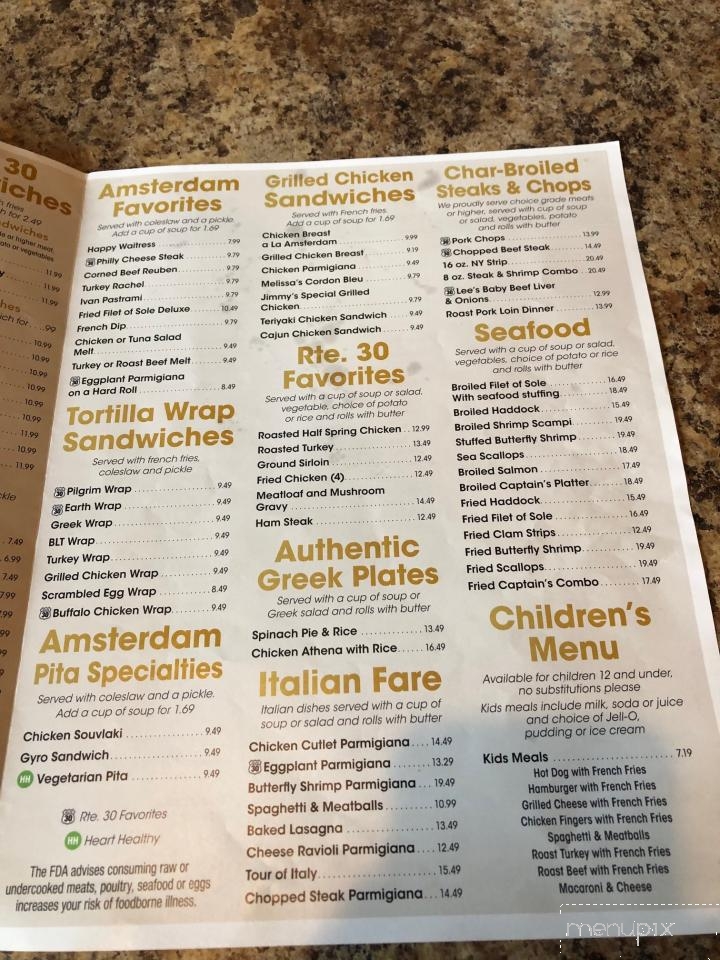 Amsterdam Diner - Amsterdam, NY menu_pic