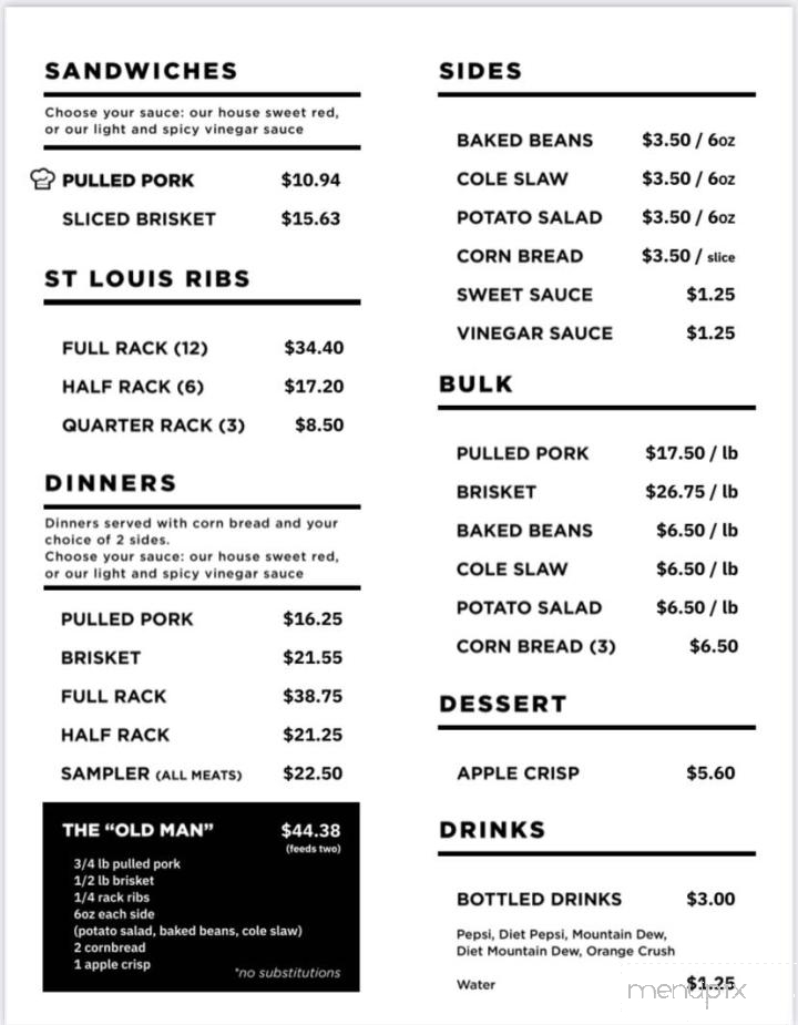 Simply Barbecue - Lockwoods Folly, NC menu_pic