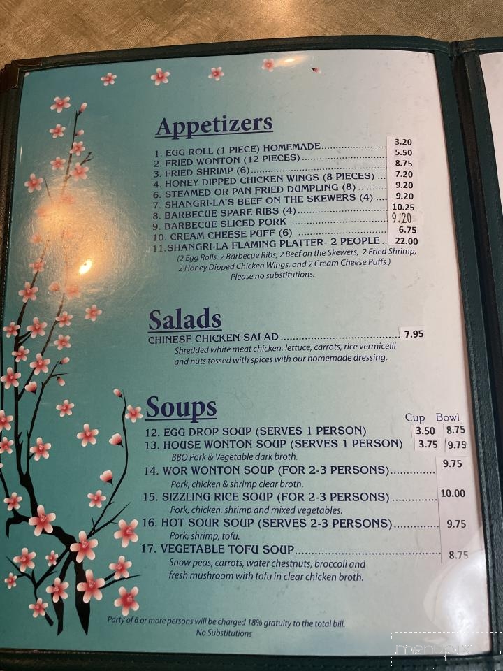 Shangri-La Chinese Restaurant - Phoenix, AZ menu_pic