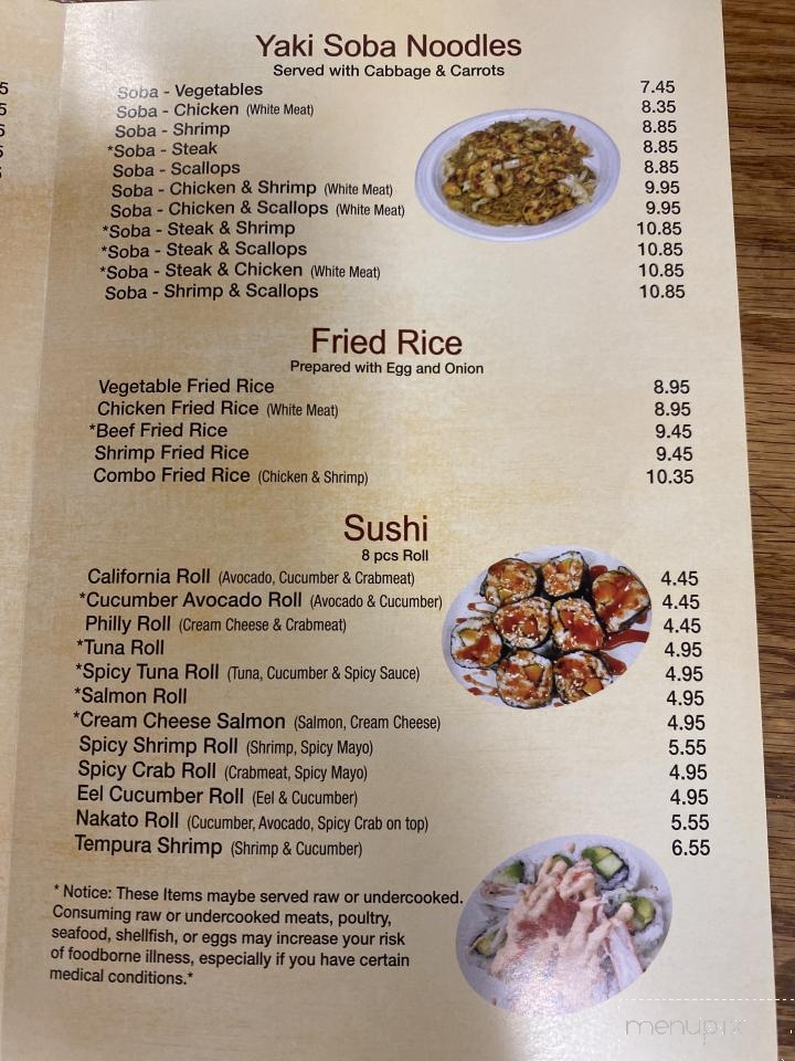 Nakato Express - Cary, NC menu_pic