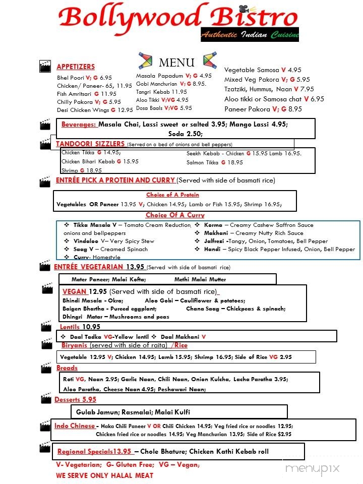 Bollywood Bistro - Matawan, NJ menu_pic