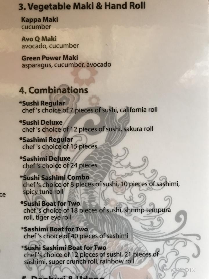 Tokyo Japanese Steak House - Tifton, GA menu_pic