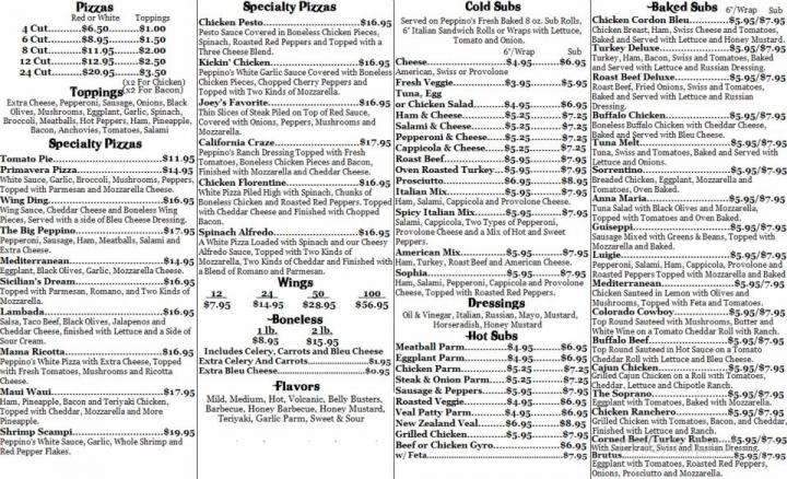 Peppino's Pizza - Duanesburg, NY menu_pic