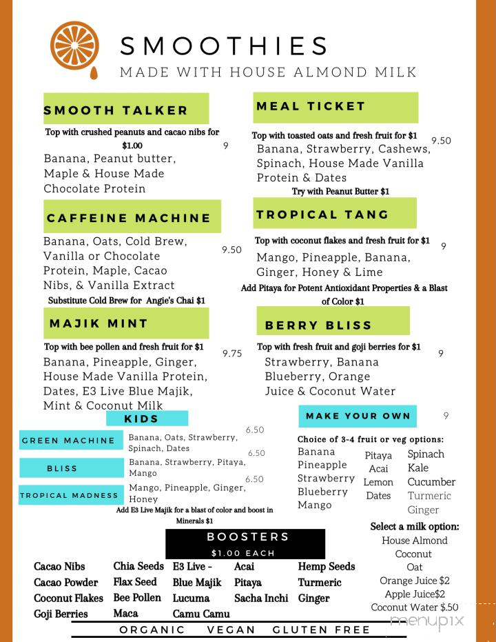 Sweet Greens Juice Bar - Eureka, CA menu_pic