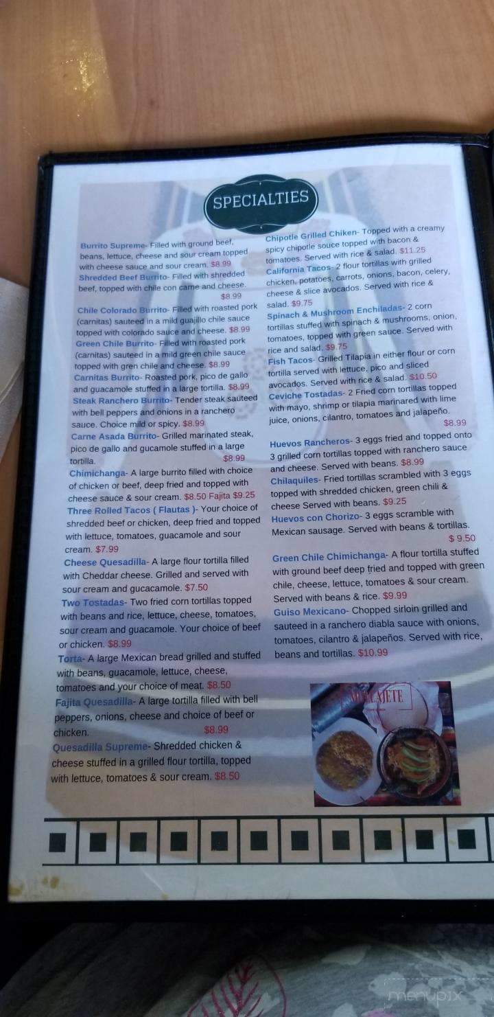 Cafe Garcia - Enid, OK menu_pic