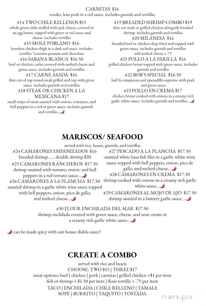 Cocina Michoacana 2 - Sonora, CA menu_pic