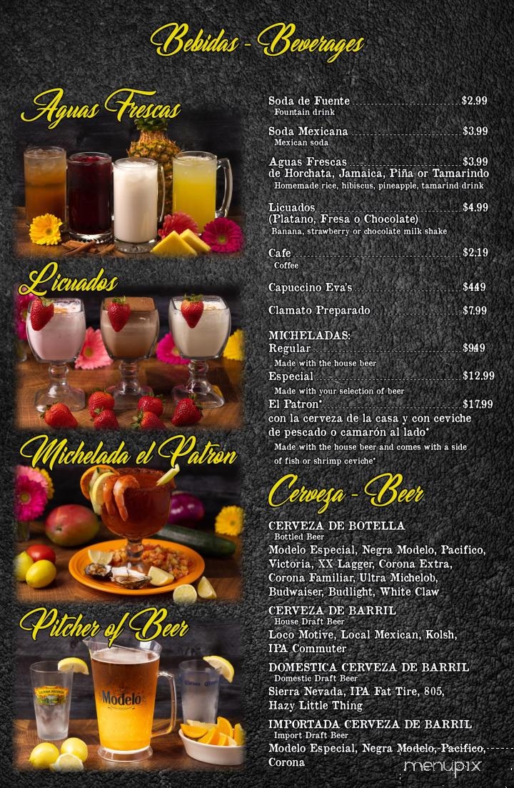 Eva's Cantina & Grill - Salinas, CA menu_pic
