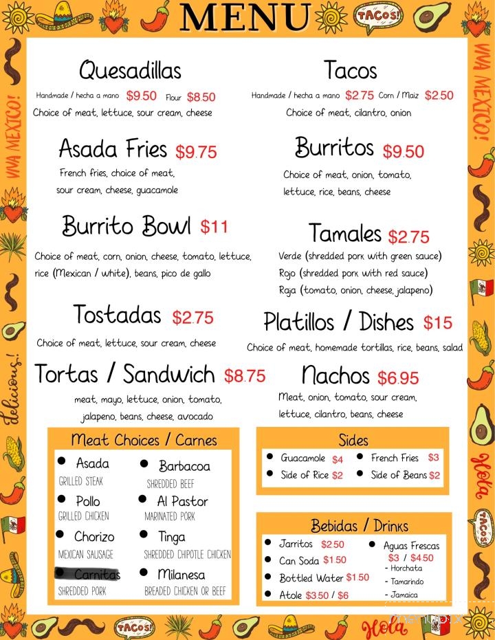 Mi Puebla Mexican Cuisine - Meriden, CT menu_pic