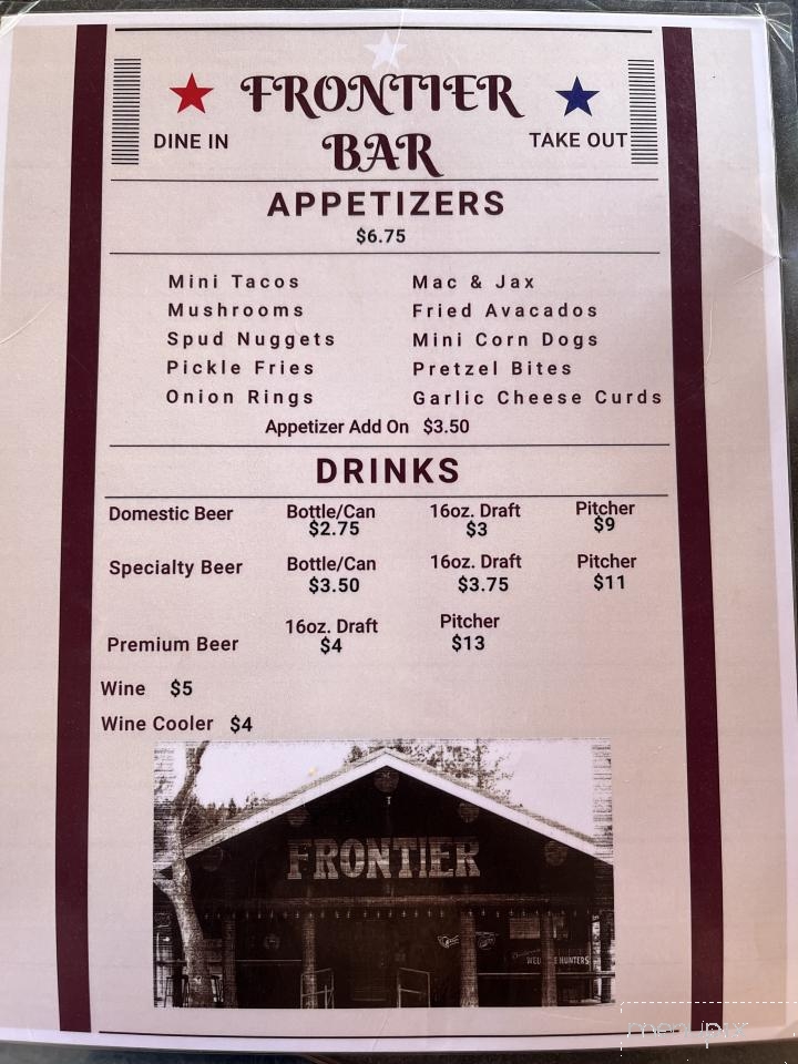 The Frontier Bar Grill - Eureka, Mt menu_pic