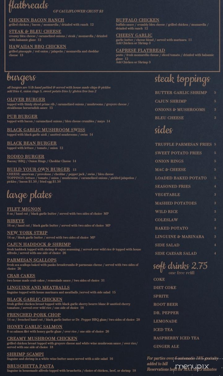 Oliver's Pub & Grill - Towanda, PA menu_pic