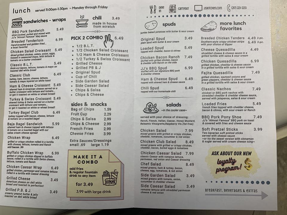 Cafe J - Quincy, IL menu_pic