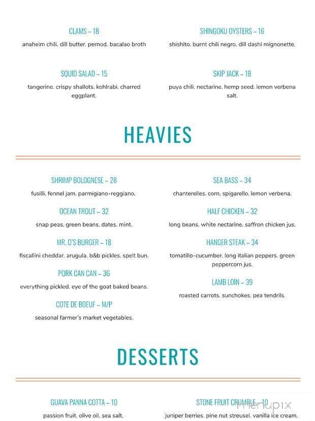 Mister O's - Studio City, CA menu_pic