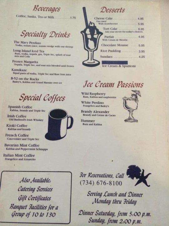 Perdinos Continental Cuisine - Grosse Ile, MI menu_pic