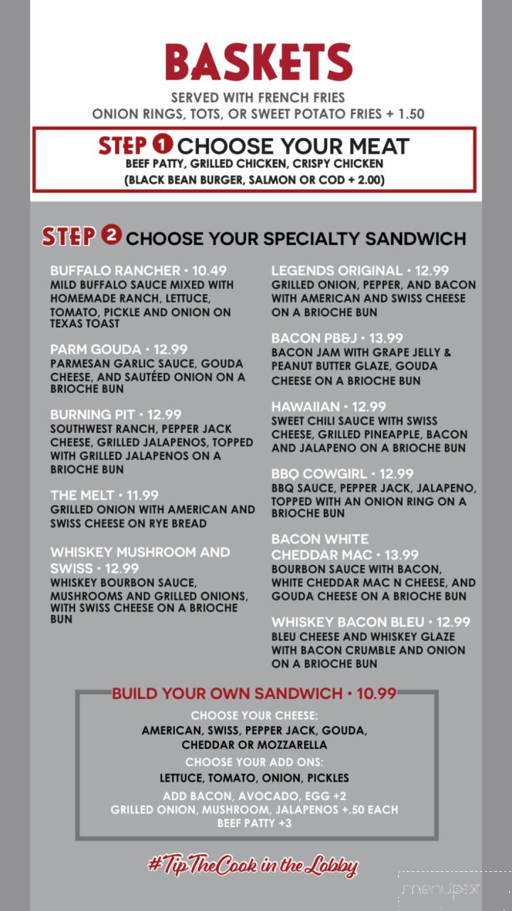 Legends Sports Bar - Clinton, IA menu_pic