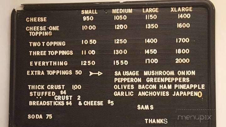 Sam's Pizza - Belvidere, IL menu_pic