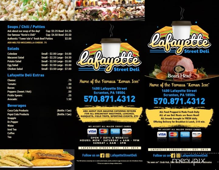 Lafayette Street Deli - Scranton, PA menu_pic