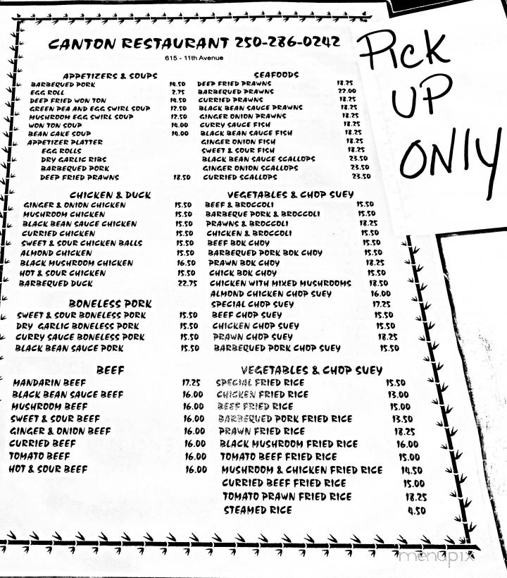 Canton Restaurant - Campbell River, BC menu_pic