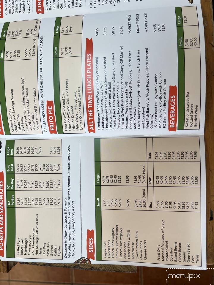 Coach's Po-Boy's - Bogalusa, LA menu_pic