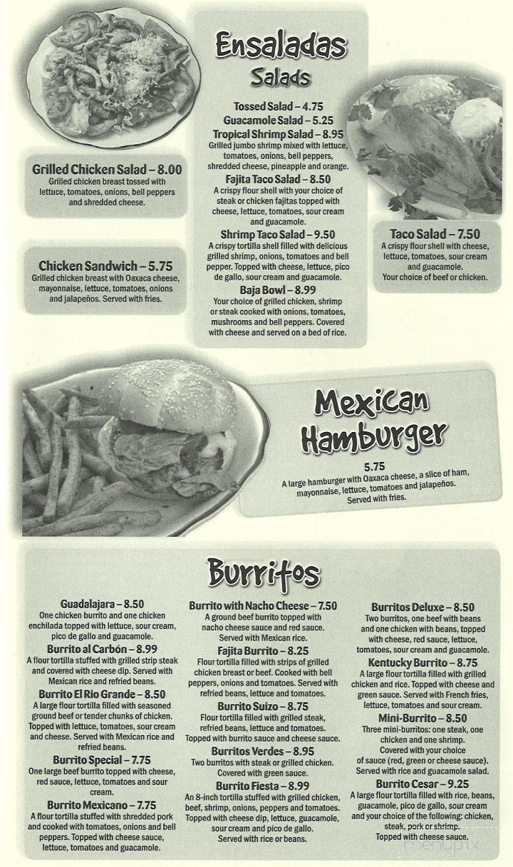 Rio Grande Mexican Restaurante - Mayfield, KY menu_pic