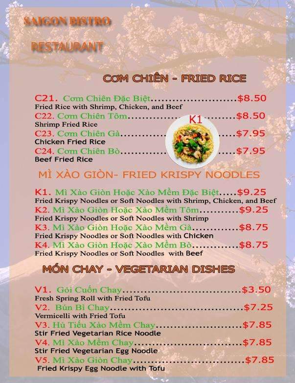 Saigon Bistro - Wichita, KS menu_pic