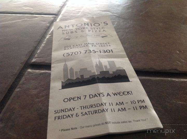 Antonio's Pizza - Nanticoke, PA menu_pic