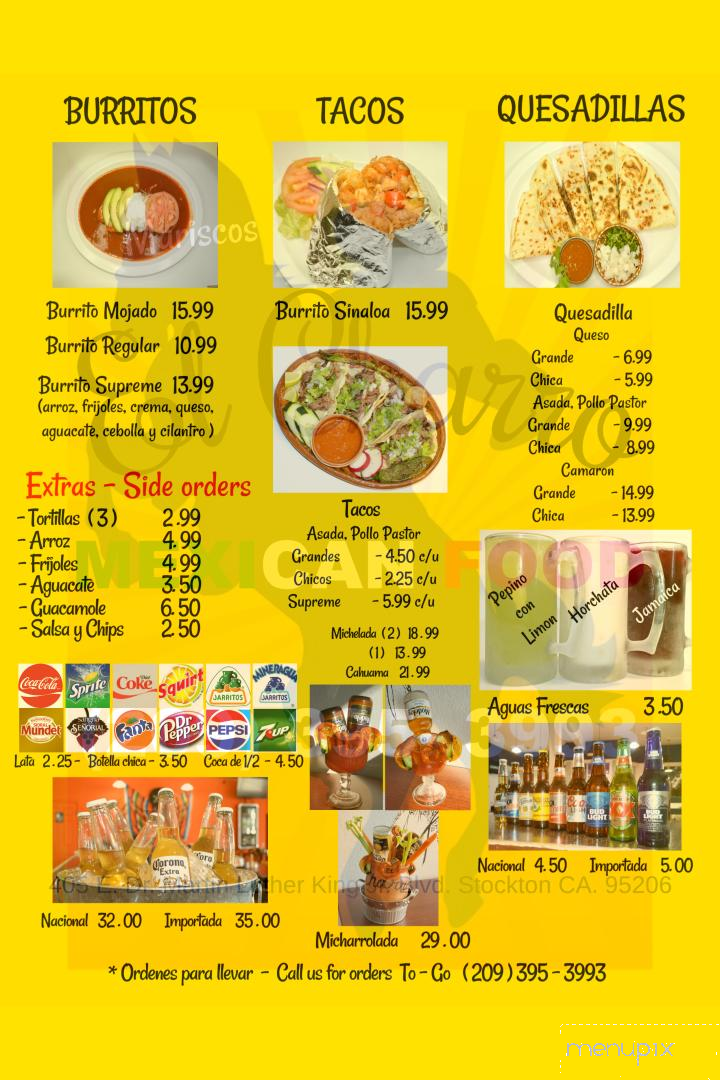 Mariscos El Charro - Stockton, CA menu_pic